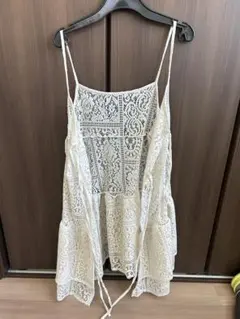 ★匿名配送★レース キャミソール ホワイト Ｌサイズ