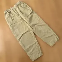 studio CLIP テーパードパンツ　麻混　ベージュ　クロップド丈