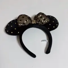 ミニーマウスカチューシャ　ドット模様 スパンコール