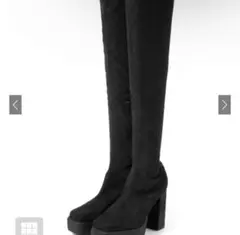 grl グレイル 厚底スクエアトゥストレッチニーハイブーツ gd1396