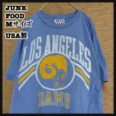 【ジャンクフード】USA製Tシャツ　ロサンゼルスラムズ　アメフトカレッジ水色30のサムネイル