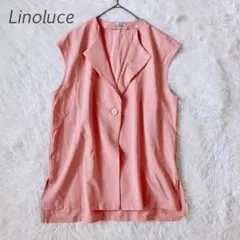 リノルーチェ ベスト ジレ テーラードカラー ピンク（L） 綿混 ストレッチ