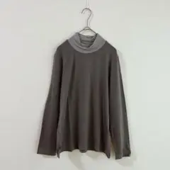 3832【Argentata】長袖カットソー　ストレッチ　ベージュ系　秋冬