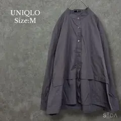 ユニクロ UNIQLO【M】スピーマコットンシャツジャケット ノーカラー