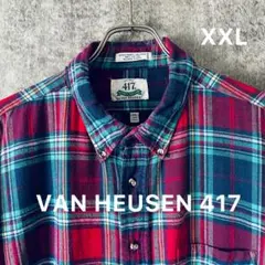 ✅レア色【VAN HEUSEN 417】BDネルシャツXXLチェック柄