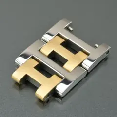 상태매우좋음 エルメス 2コマ約14mm クリッパー コンビカラー ゴールド シルバー