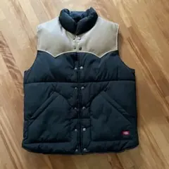 Dickies キルティングダウンベスト M ダークグリーンベージュ