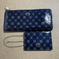 CLATHAS ネイビー 花柄長財布 カード定期入れ　セット！！のサムネイル
