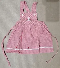 Familiar 赤いチェック柄 ワンピース 80