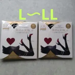 美圧の天使 タイツ L~LL ピュアブラック 80デニール 2足セットのサムネイル