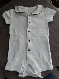 【美品】ユニクロ ホワイト ポロシャツスタイルロンパース