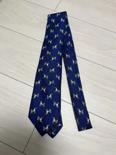 Drake's ドレイクス ネクタイ 犬柄 ブルー