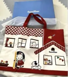 新品 匿名配送 ファミリア レッスンバッグ 赤 トートバッグ 手提げ