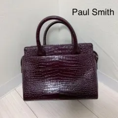 【Paul Smith】クロコ型押し2wayハンドバッグ【レア】