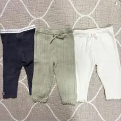 【3枚セット】petit main入り ベビーレギンス 80 プティマイン