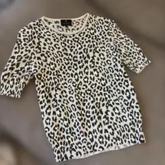 LANVIN COLLECTION 半袖ニット レオパード柄 38のサムネイル