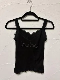 bebe ブラック レースキャミソール ラインストーン