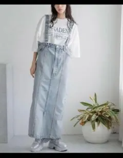 サービス品◯新品タグ付きローリーズファームサスペンダーデニムスカート