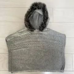 美品　ベビーgap ポンチョ　100 グレー アウター　フード付き トップス