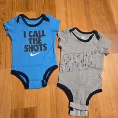 NIKEロンパース2枚セット（青・灰色）80cm