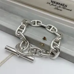 HERMES エルメス シェーヌダンクル 筆記体 GM13コマ ブレスレット