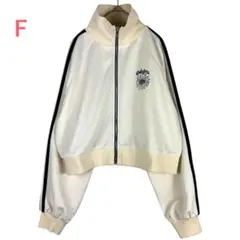 美品　アイボリー　F クロップドジャケット ジャージ　ブルゾン