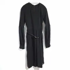 13ss GUCCI グッチ シルク切り替えレーヨンワンピース ブラックのサムネイル