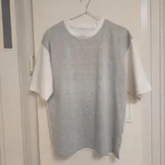 今日だけ値引！メンズ グレンチェック柄 切り替えTシャツ