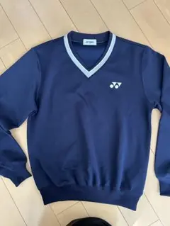 【美品】YONEX　Vネック　トレーナー　ユニSS ネイビー