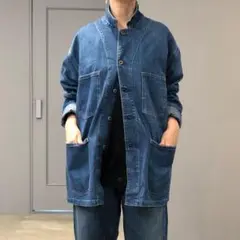 美品 wafu リネン デニム シャツ フリル わたぬき服装 - メルカリ