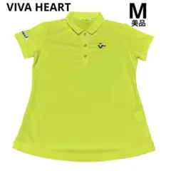 美品❇️ビバハート 吸汗速乾 ロゴ ポロシャツ ゴルフウェア イエロー M 黄色
