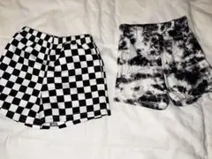 タイダイ柄 チェッカー柄 ショートパンツ 2点セット