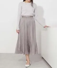 ナチュラルビューティーベーシック☆洗えるサテンギャザースカート