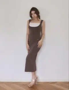 新品タグ付 Rosarymoon Rib Knit Cami Dress ピンク - メルカリ