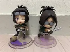 【2点セット】進撃の巨人 ハンジ・ゾエ ちびきゅんキャラ フィギュア 一番くじ