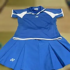 YONEX 青 スカート付きポロシャツ　レディースM