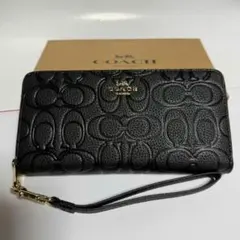 COACH コーチ 長財布 エンボス ブラック CCL35