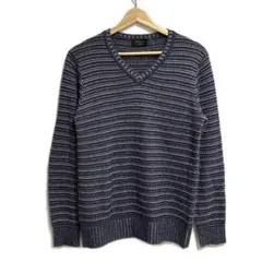 エポカ ウォモ EPOCA UOMO 長袖セーター 46 XL パープル×白のサムネイル