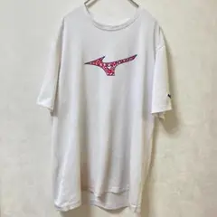 MIZUNO ミズノ ロゴ入り ホワイト Tシャツ 半袖 XLサイズ メンズ