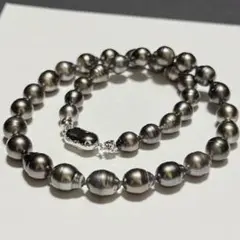 三越購入品 アコヤ真珠 ピーコック 黒蝶真珠 パールネックレス 43