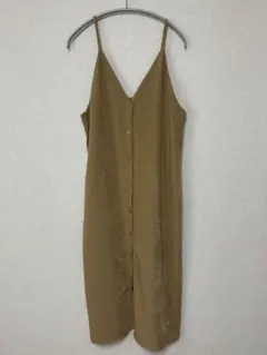 GU コーデュロイキャミソールワンピース　ベージュ　M