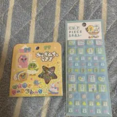 タイルシール　おはじきシール　おぱんちゅうさぎ　んぽちゃむ　2点セット