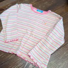 184 familiar ストライプ 長袖カットソー