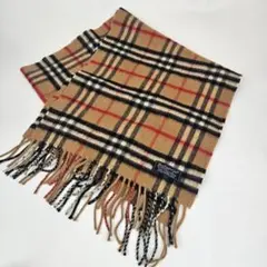 バーバリー カシミヤ100% マフラー ノバ チェック ベージュ イングランド製