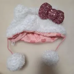 USJ　ユニバ　ハローキティ　ファンキャップ　スパンコール　白