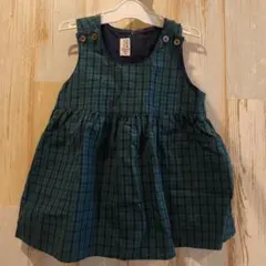 familiar 緑チェック ワンピース 90サイズ