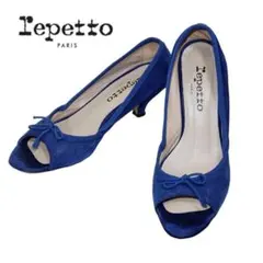 レペット　repetto　ニッキー　37　オープントゥ　パンプス　スエードブルー
