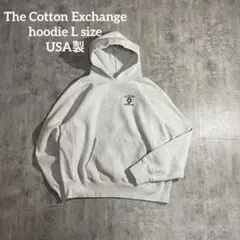 USA製The Cotton Exchangeリバースウィーブ調パーカーLグレー