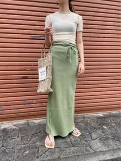edit for lulu シャンブレーストレッチタイトスカート 新品未使用
