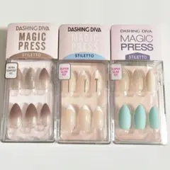 ダッシングディバマジックプレス　ネイルチップ　STILETTO　3点セット